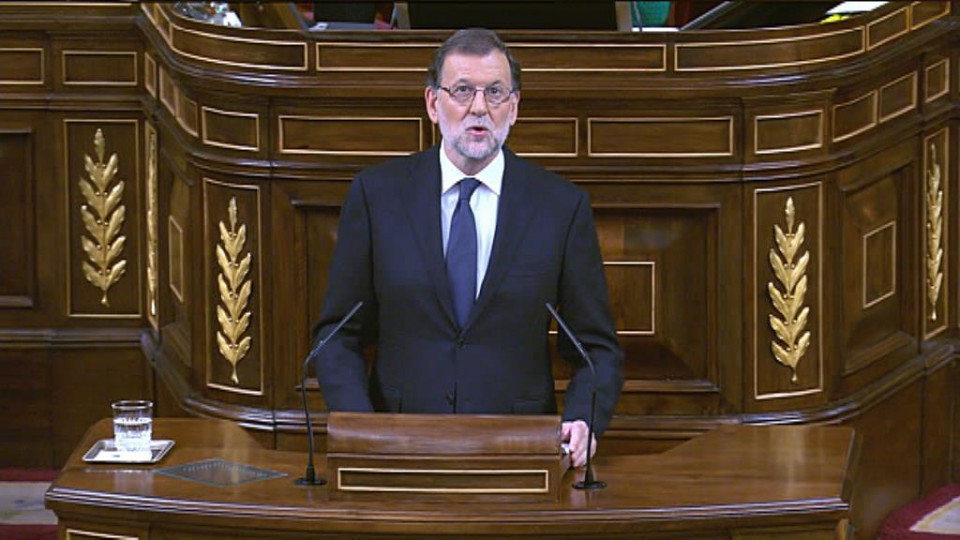 Mariano Rajoy, durante su intervención en la sesión de investidura. EiTB