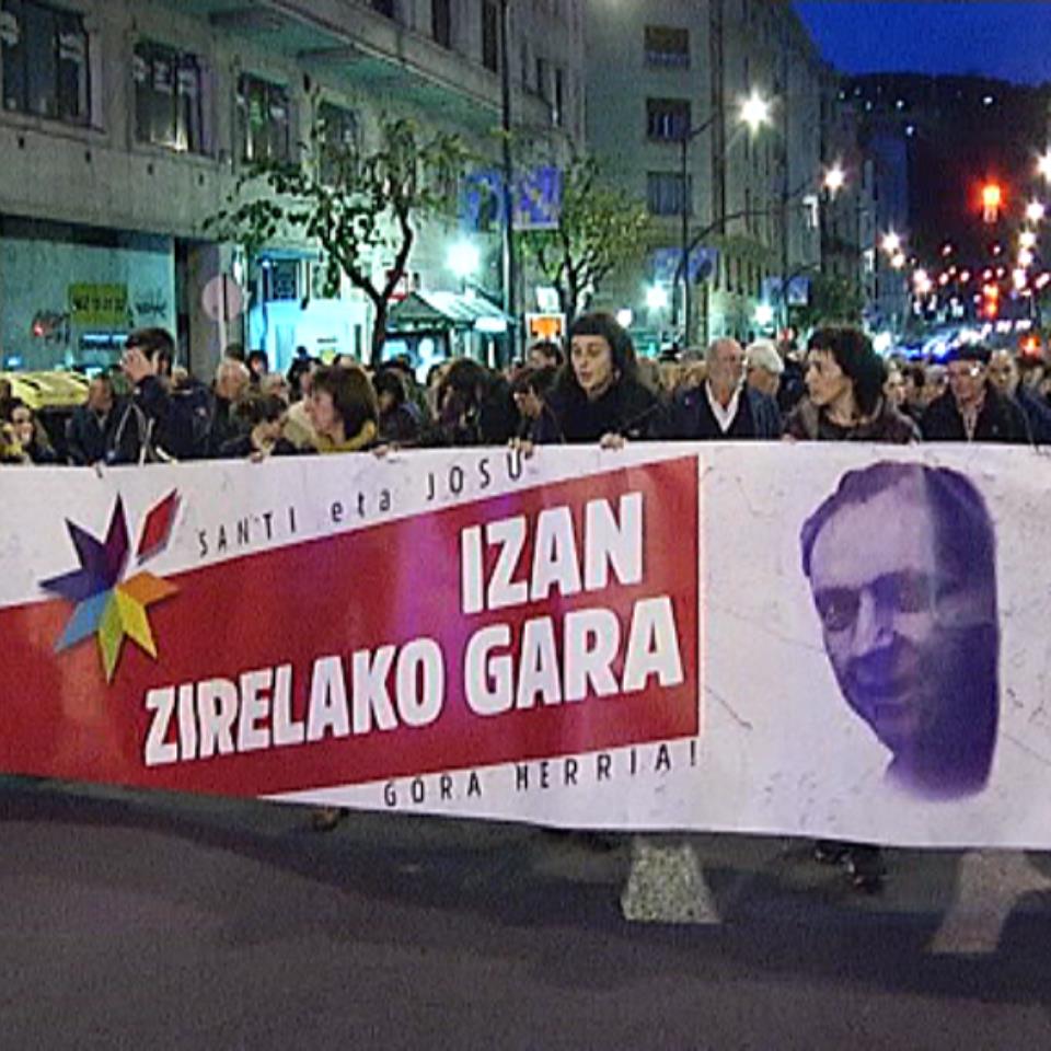 Manifestación en recuerdo de Santi Brouard y Josu Muguruza en Bilbao. Foto: EiTB