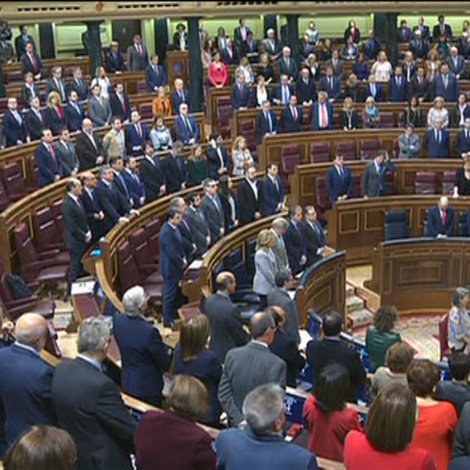 Minuto de silencio en el Congreso, sin los diputados de Unidos Podemos