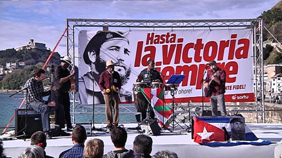 Sortu ha homenajeado a Fidel Castro en San Sebastián. Foto: EiTB