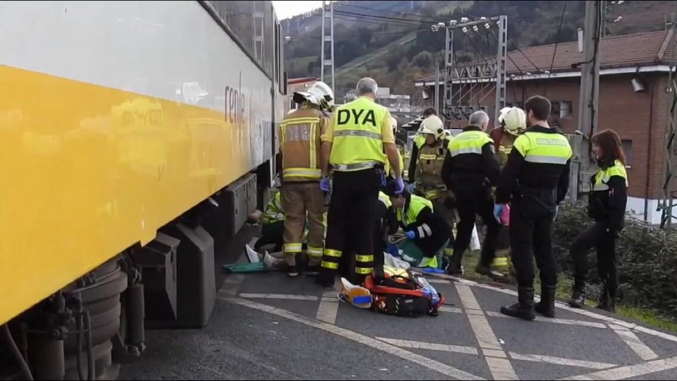 Imagen del accidente de tren. Foto: DYA Bizkaia