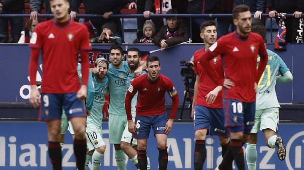Los jugadores del Barcelona celebran un gol. Foto: Efe.
