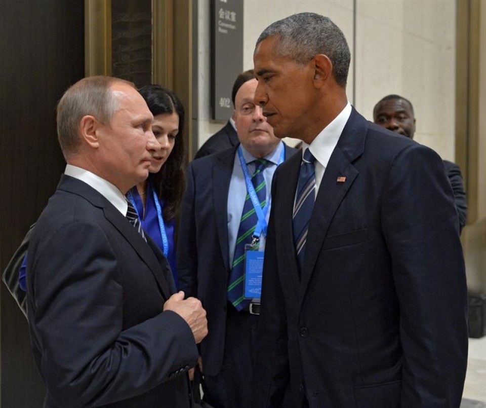 Barack Obama eta Vladimir Putin, G-20ko bilera batean, Txinan. Artxiboko argazkia: EFE