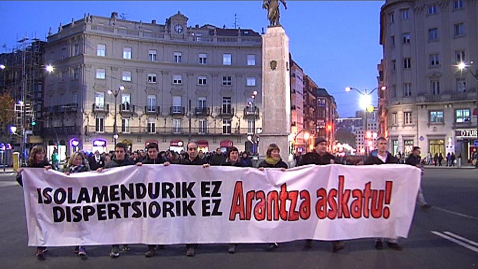Movilización realizada en Bilbao denunciando la situación de Arantza Zulueta. Foto: EiTB