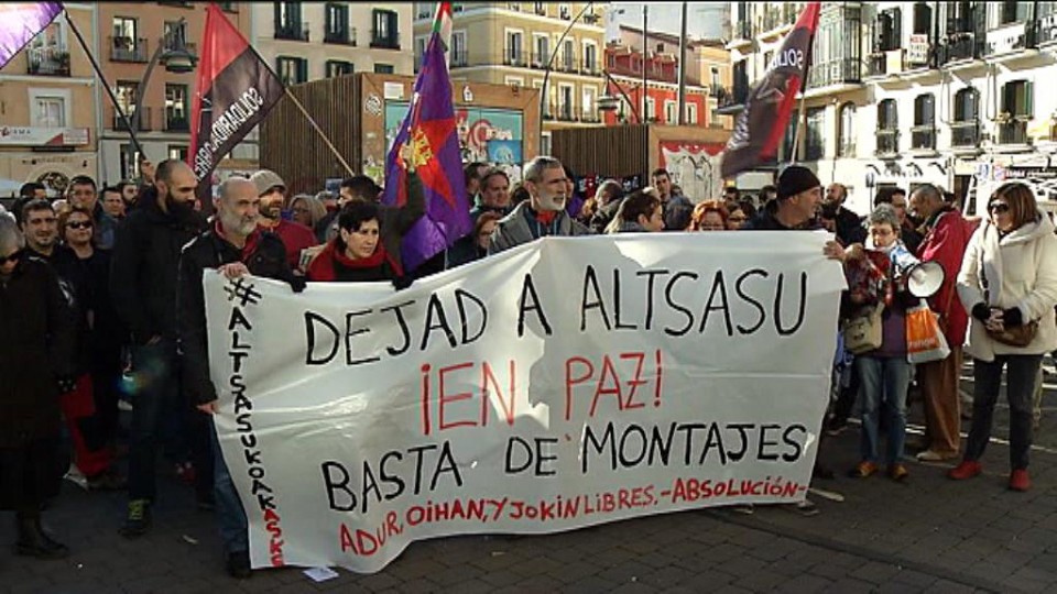 Concentración en Madrid por los detenidos en Alsasua. Foto: EiTB