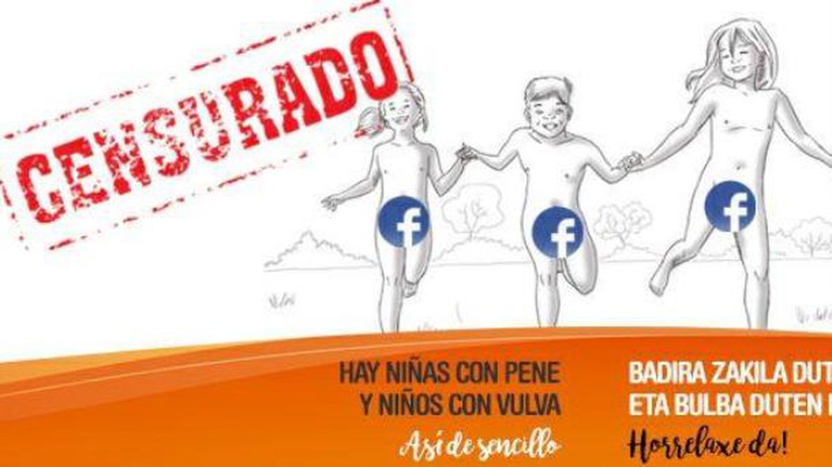 Imagen de la asociación Chrysallis para denunciar la censura de Facebook. 