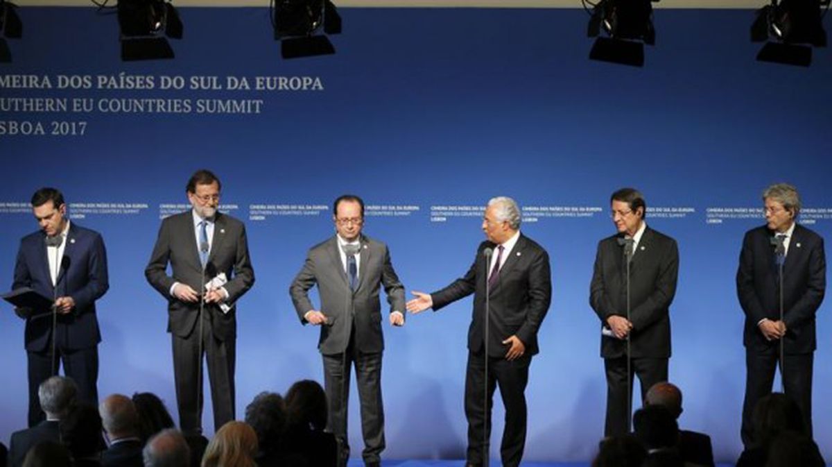 Reunión de los dirigentes de Europa del sur en Lisboa. Foto: EFE