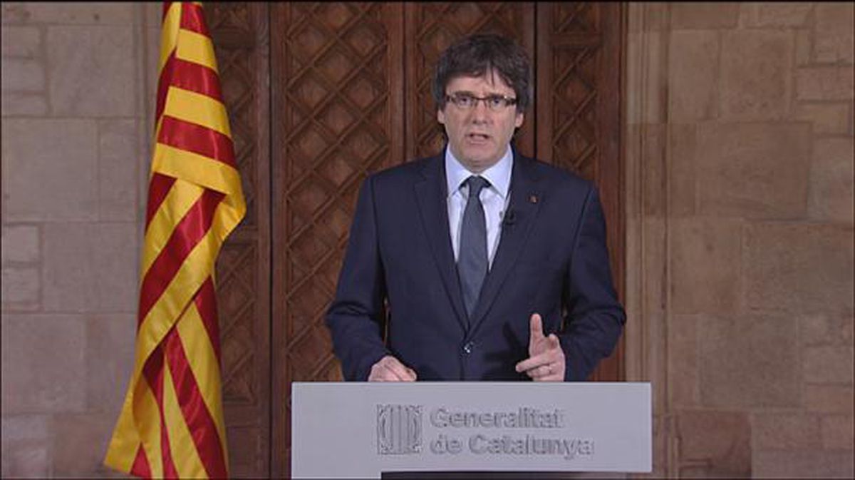 Carles Puigdemont, presidente de la Generalitat. Forta