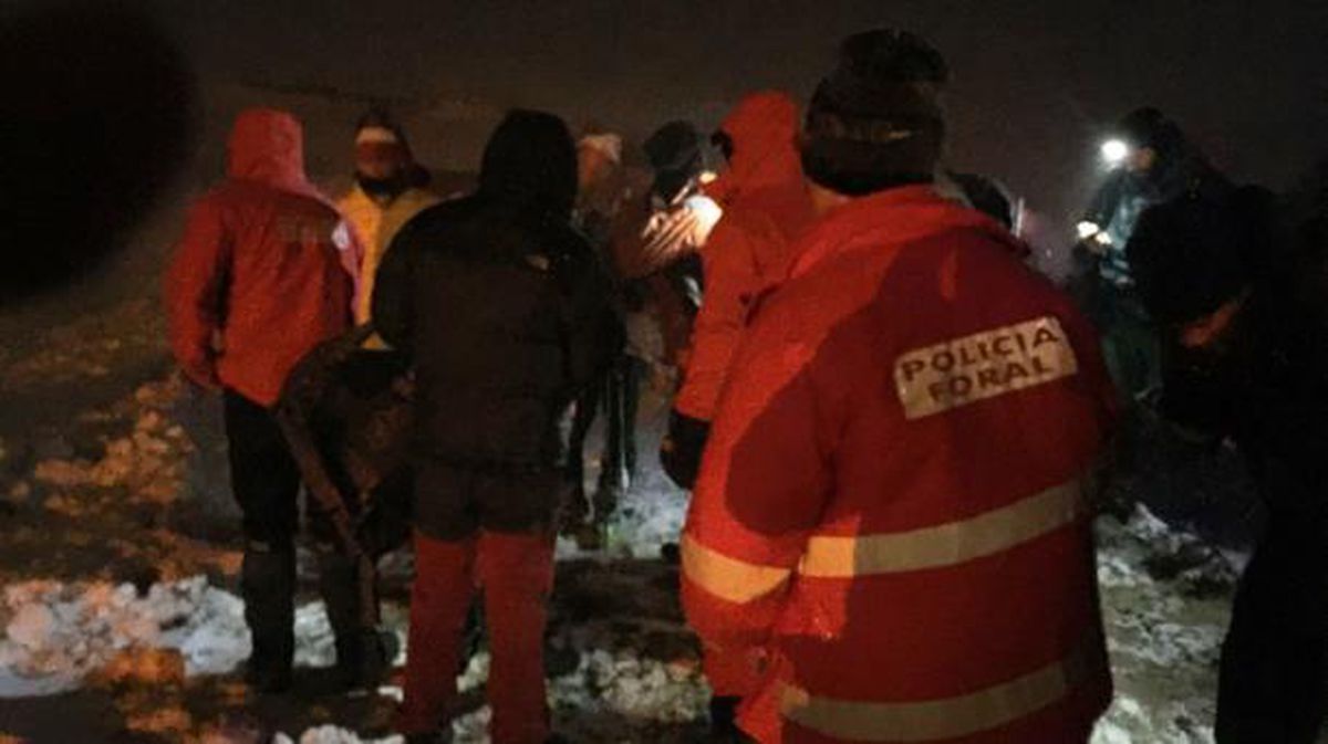 Foto del rescate en el monte Saioa. Foto: Policía Foral de Navarra. 
