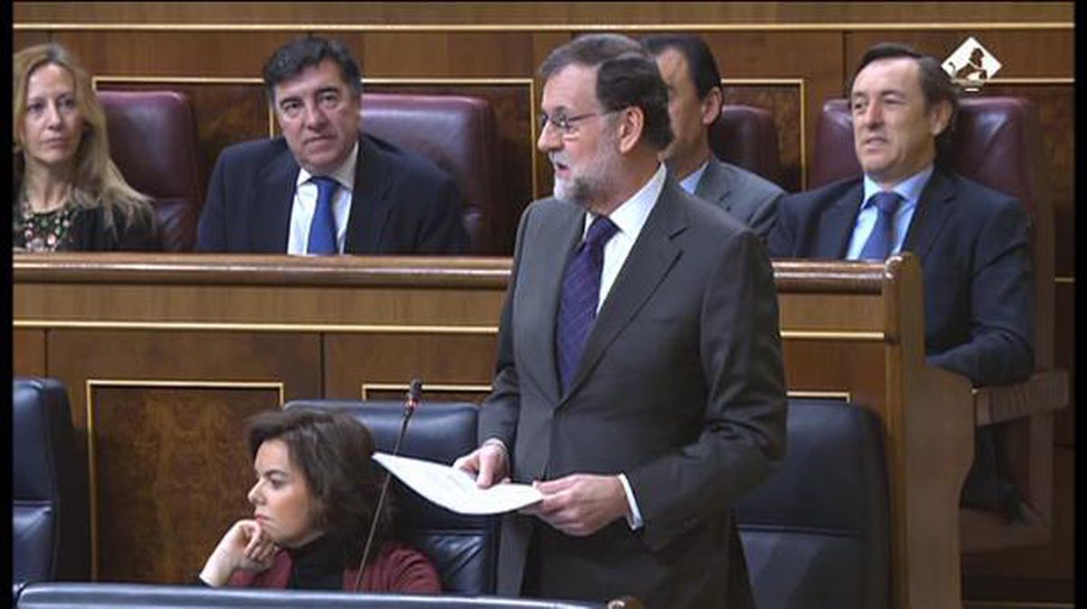 Mariano Rajoy, hoy, en el Congreso. EFE. 
