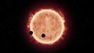Trappist-1 planeta sistema aurkitu dute, baliteke hirutan bizia egotea. Argazkia: NASA