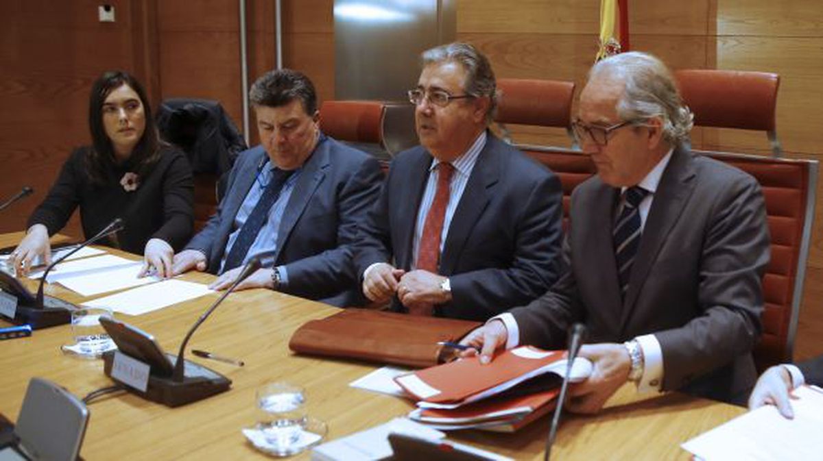 Juan Ignacio Zoido, hoy, durante su comparecencia en el Senado. Foto: EFE. 