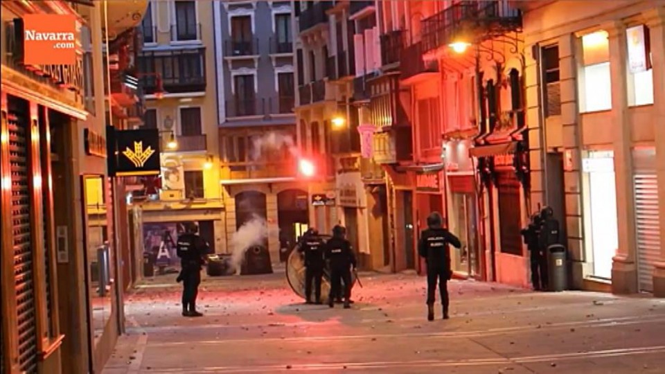 Imagen de los disturbios en Pamplona. Fuente: Navarra.com