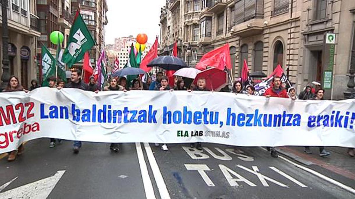 Manifestación de hoy en Bilbao. Foto: EFE