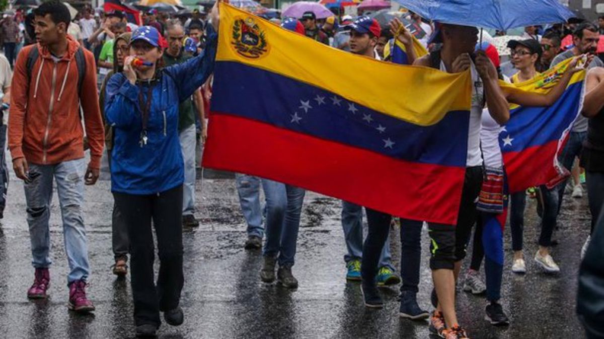 Imagen de una de las manifestaciones realizadas en Venezuela. Foto: EFE