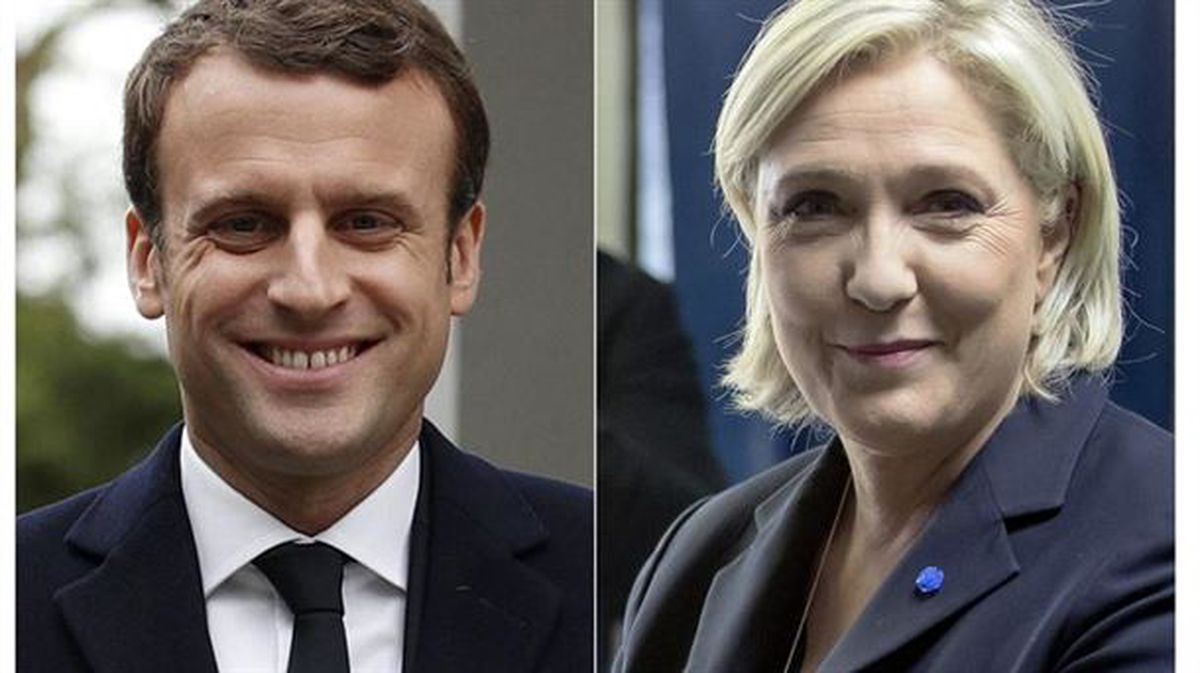 Emmanuel Macron y Marine Le Pen. Foto: EFE
