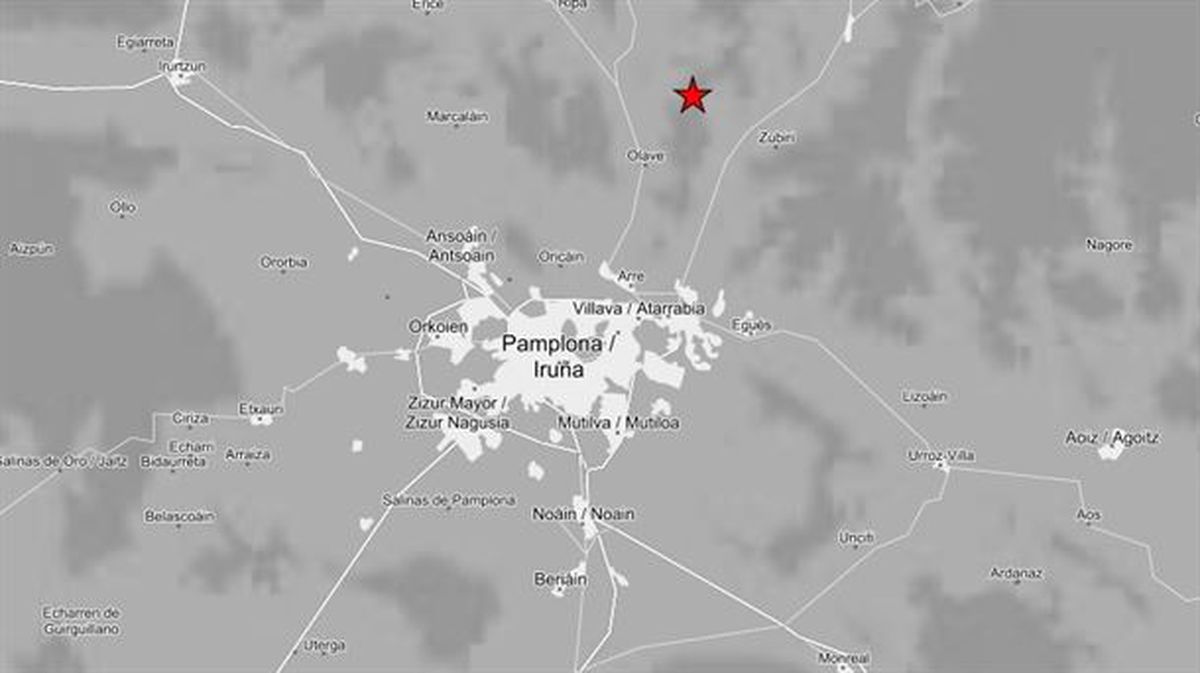 El terremoto ha tenido su epicentro en Olave. Infografía: Instituto Geográfico Nacional