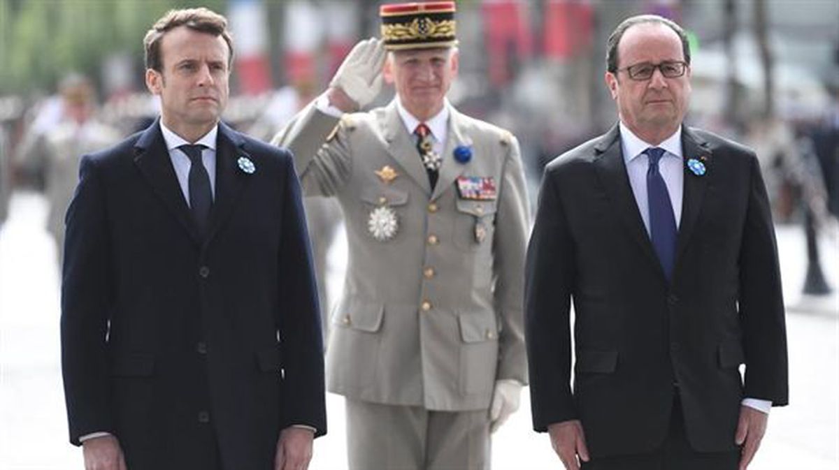 Emmanuel Macron y François Hollande. Foto: EFE