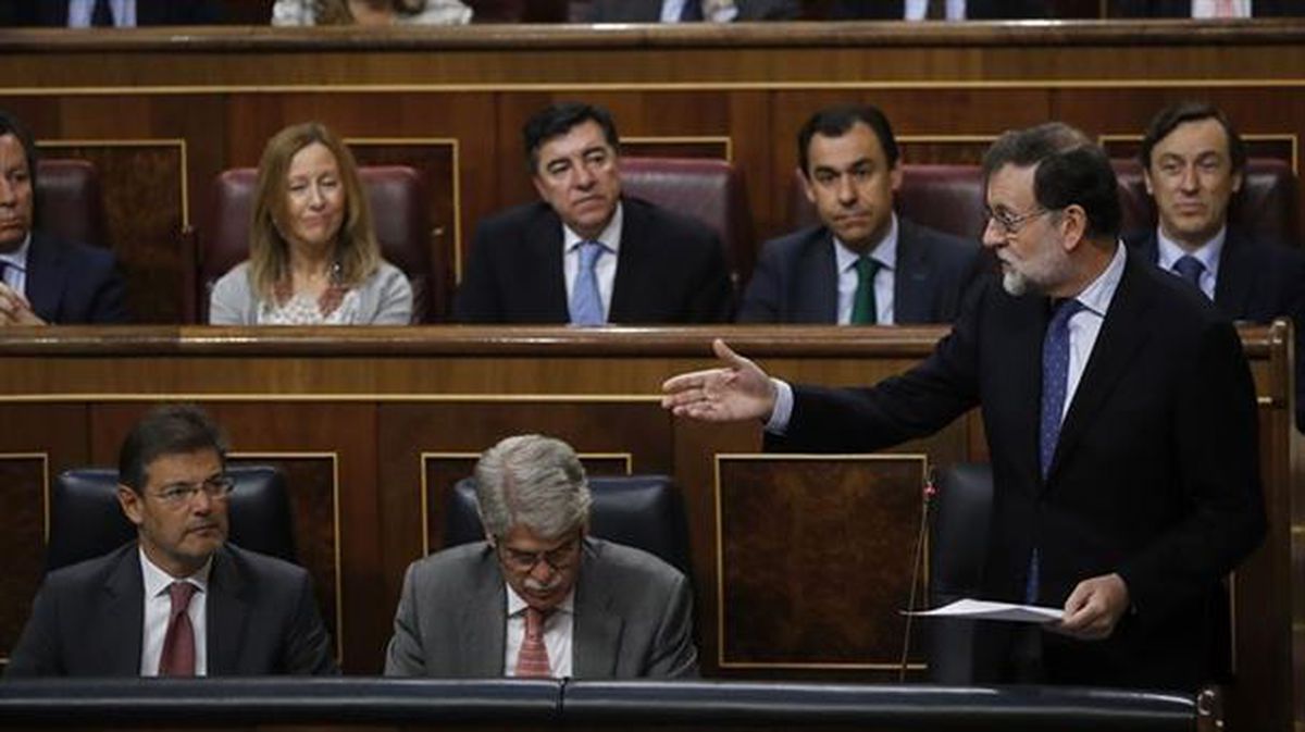 Mariano Rajoy, hoy, en el Congreso. EFE. 
