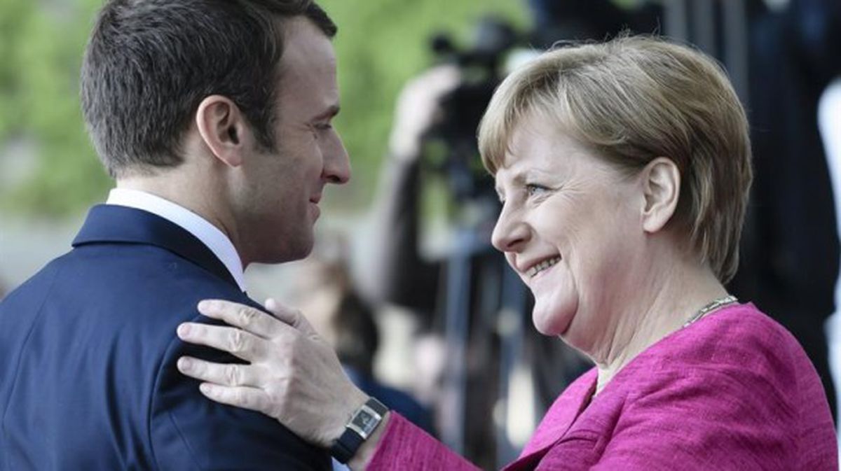 Macron y Merkel, hoy. Foto: Efe