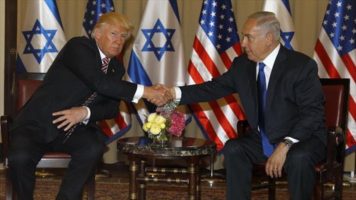 Trump eta Netanyahu bildu ziren lehen egunean, otsailean. Argazkia: EFE
