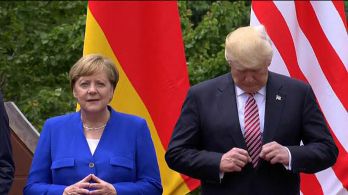Merkel y Trump, en una foto durante la cumbre del G7. Foto: EiTB