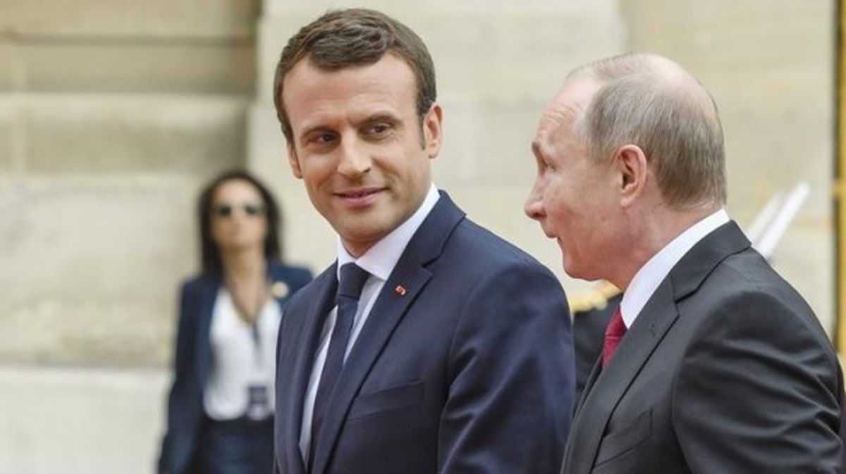Macron y Pûtin, hoy. Foto: Efe