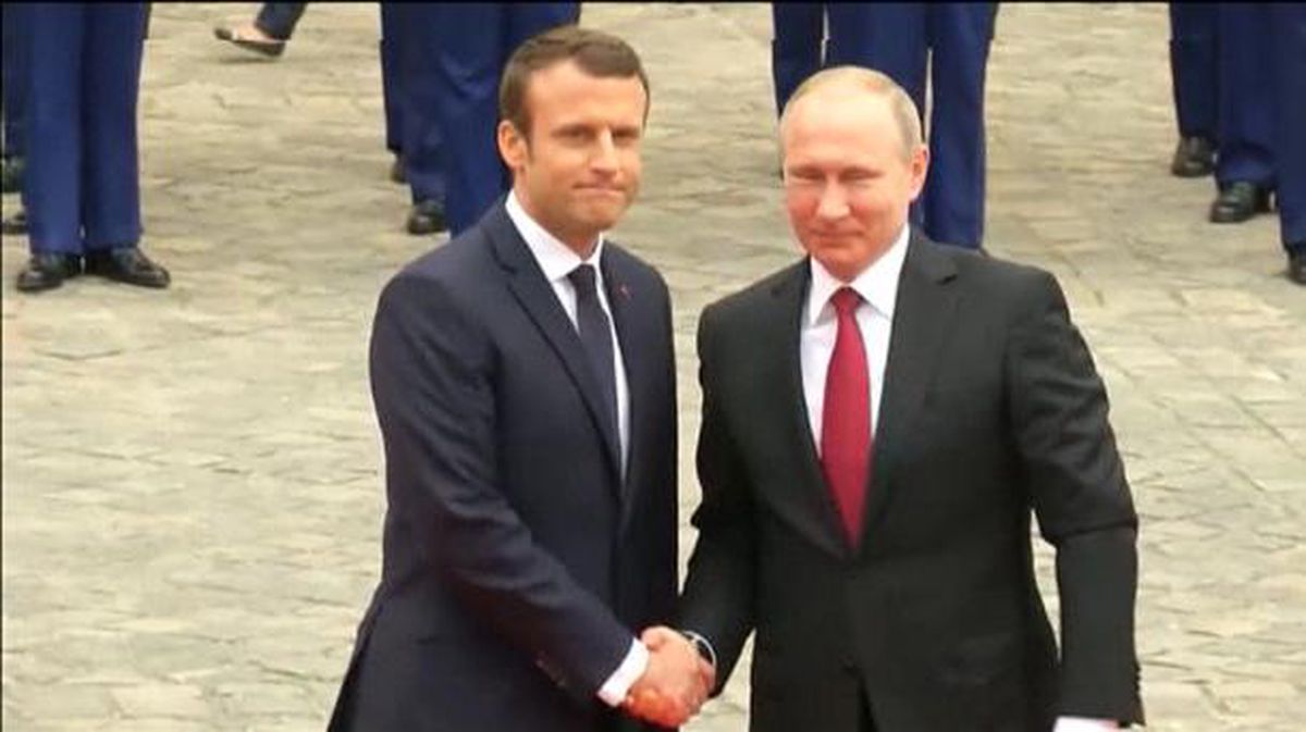Macron y Pûtin, hoy. Foto: Efe
