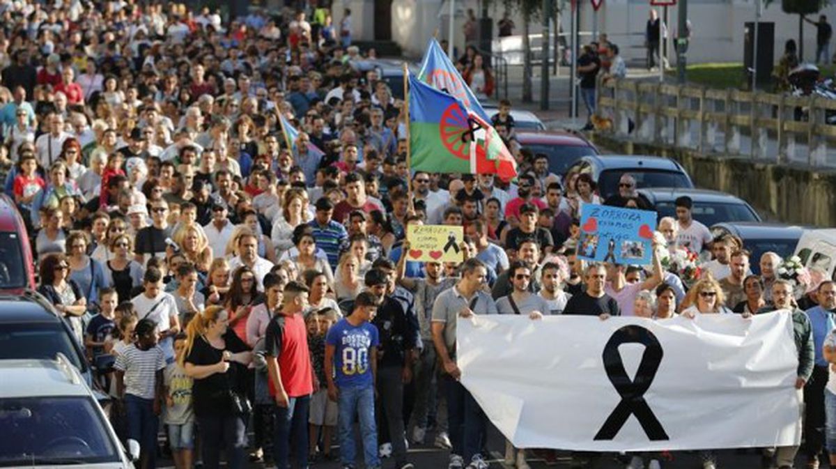 Manifestación de los vecinos de Zorroza. Foto: Efe