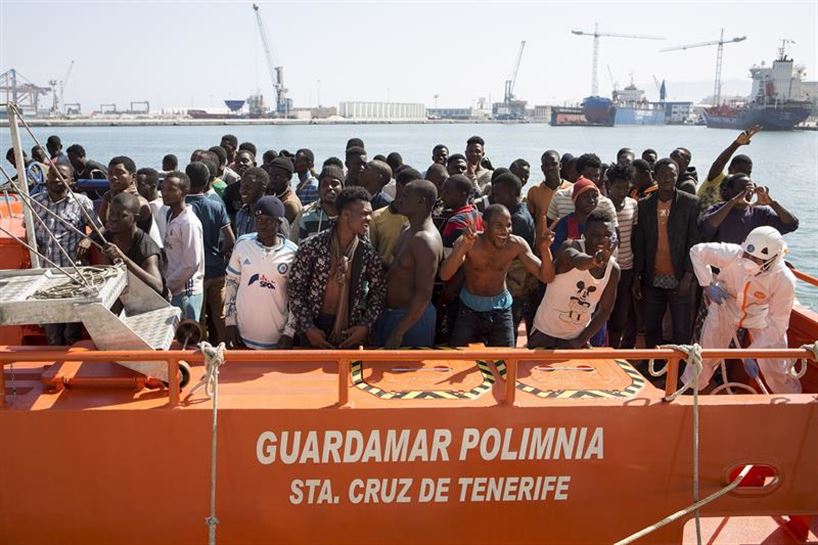 Rescatados 127 inmigrantes en las últimas horas en el Mediterráneo. Foto: EFE