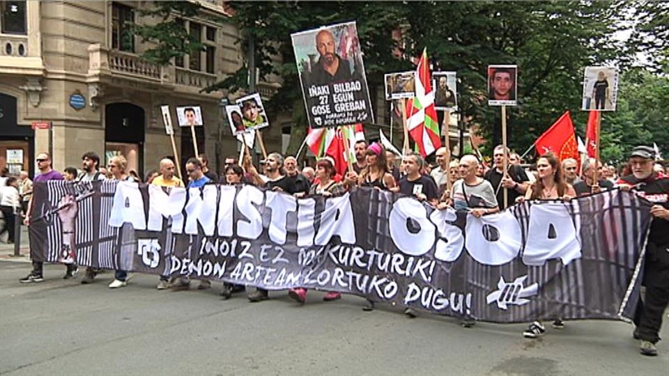Manifestación realizada este sábado en Bilbao. Foto: EiTB