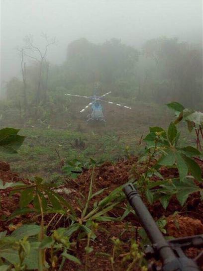 Helicóptero usado en el ataque. Foto: Tareck El Aissami