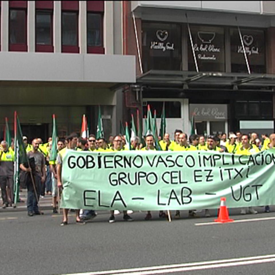 Protesta de los trabajadores del Grupo Cel. Foto de archivo: EiTB