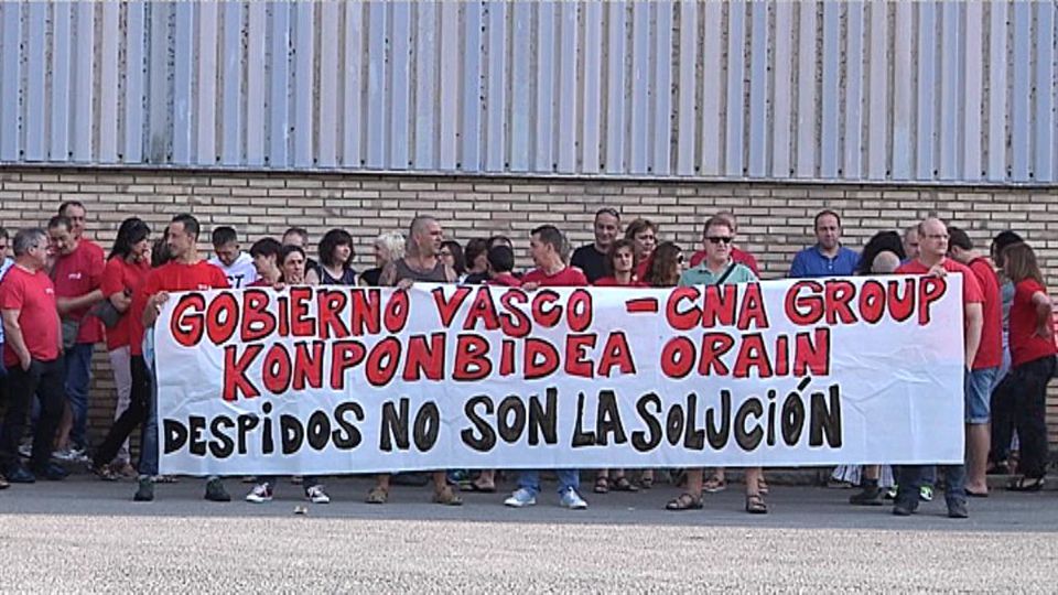 Imagen de una protesta anterior de los trabajadores de Fagor CNA. Foto: EiTB