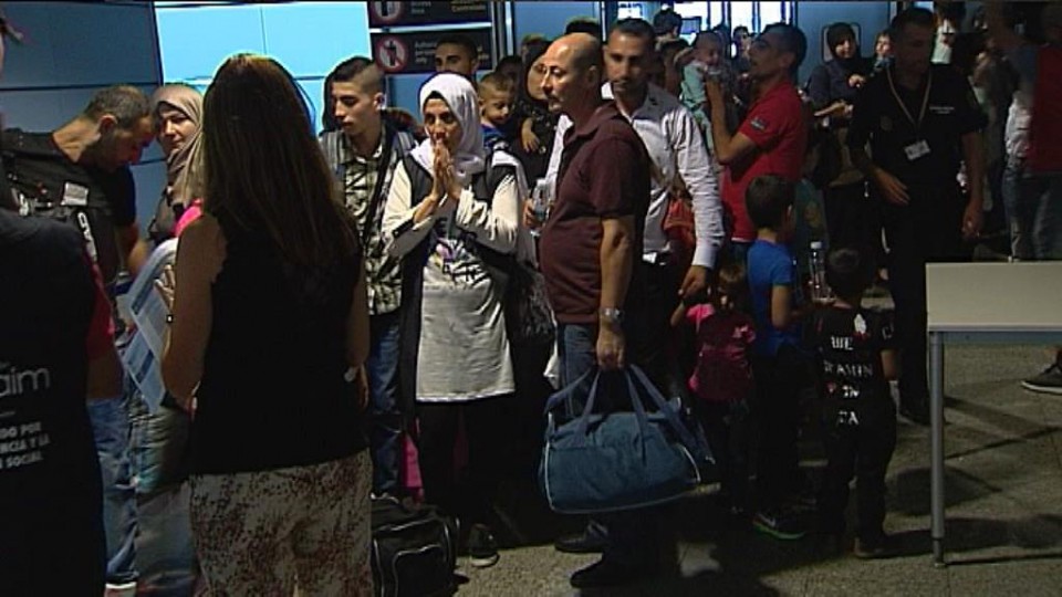 Refugiados llegados a la CAV. Foto: EITB