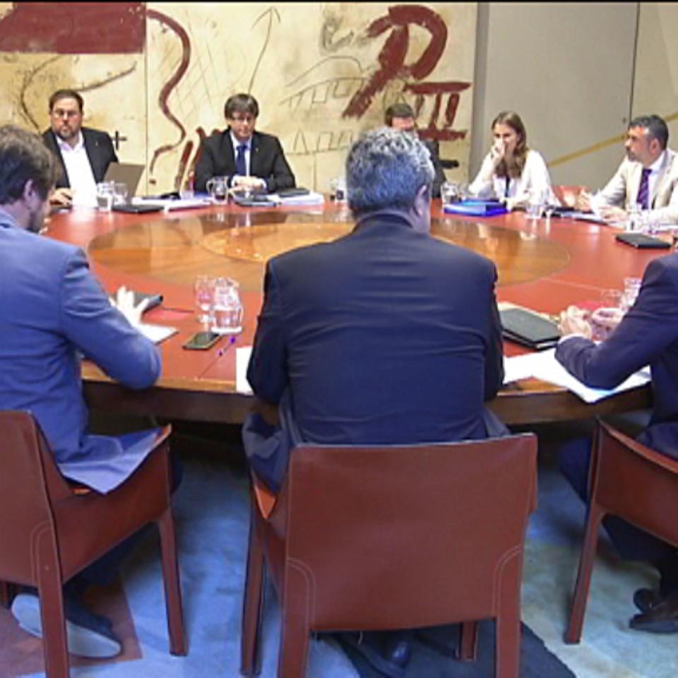 Oriol Junqueras Carles Puigdemontekin batera. Artxiboko irudia: EFE