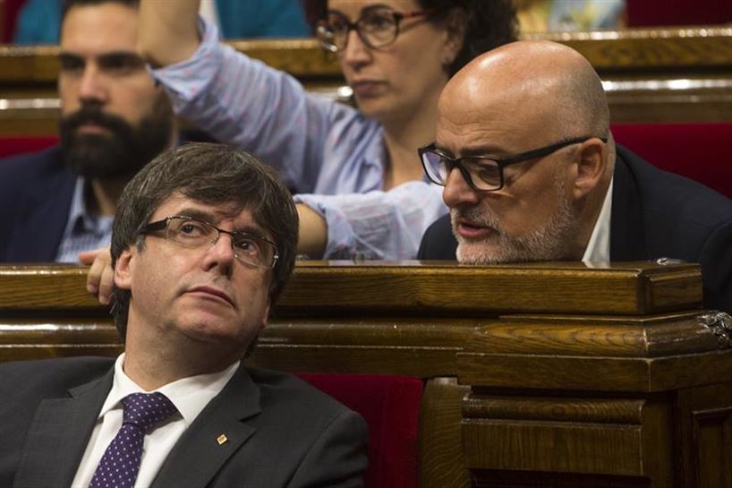 Puigdemont, en el Parlamento de Cataluña. Foto: EFE