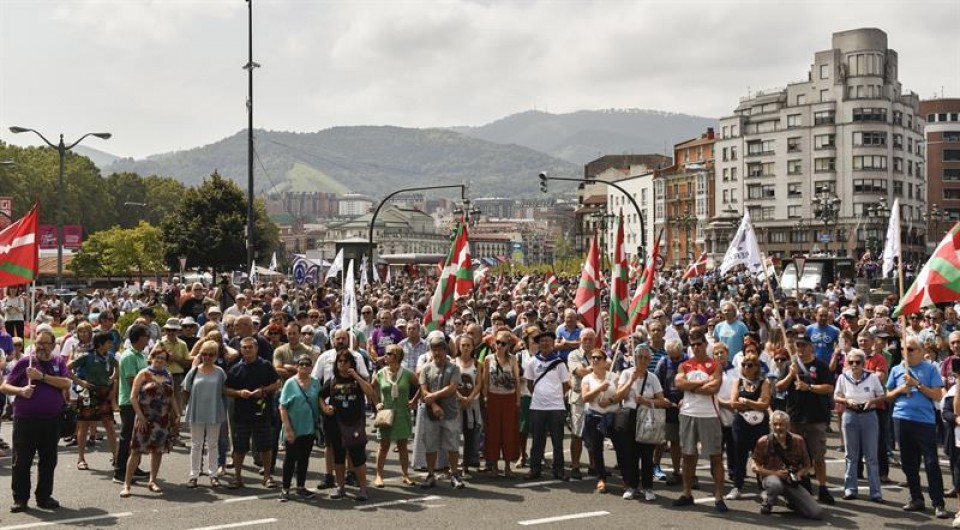 Protesta de Kalera kalera en Bilbao. Foto: Efe