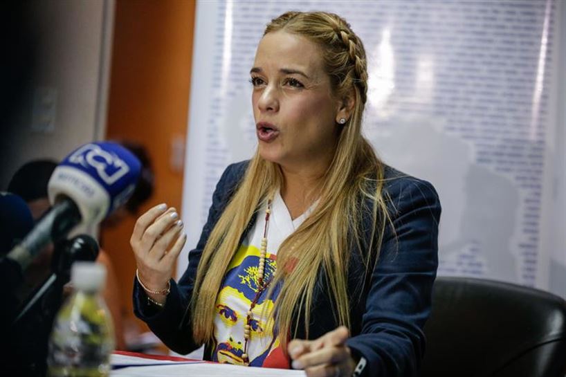 Lilian Tintori, esposa del político venezolano preso Leopoldo López. Foto: EFE