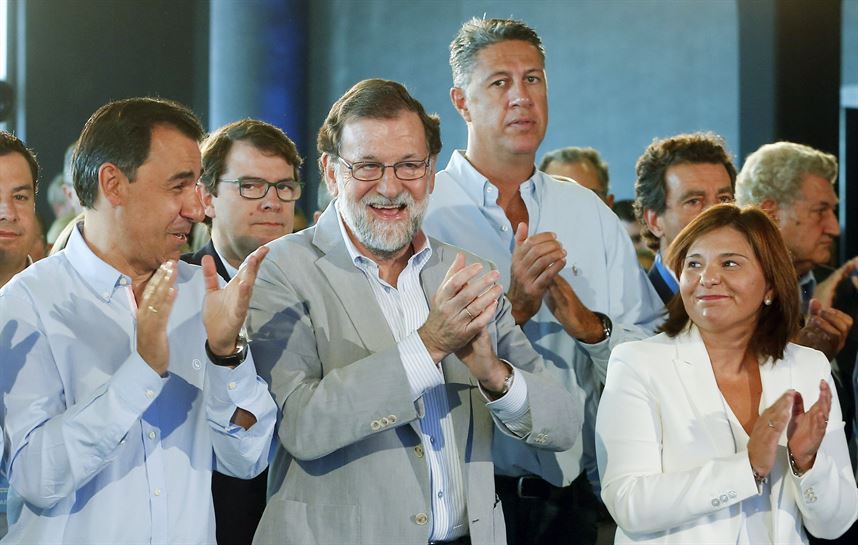 Mariano Rajoy, hoy, en Valencia. EFE. 