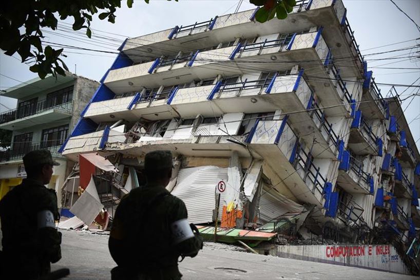 Un hotel caído en el estado de Oaxaca. Foto: EFE