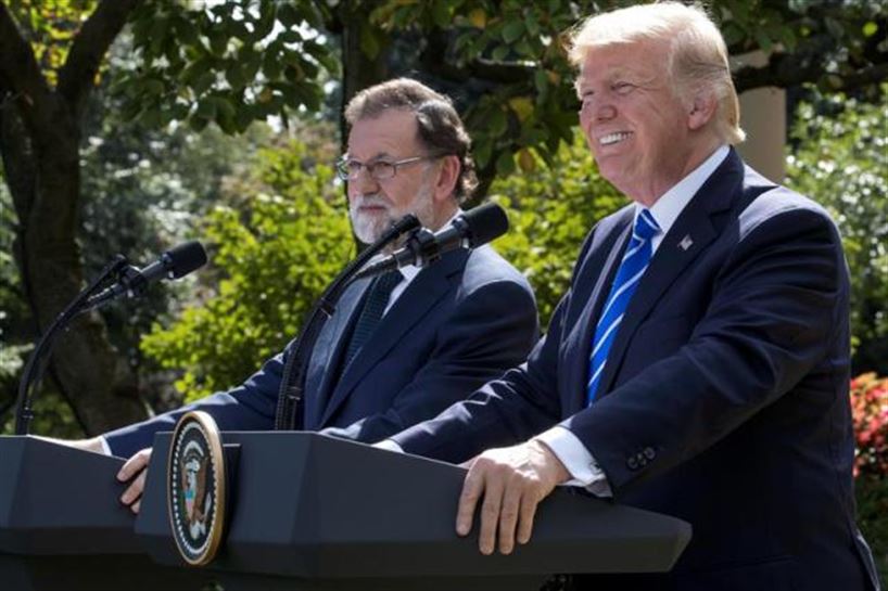 Donald Trump AEBko presidentea eta Mariano Rajoy Espainiako Gobernuko presidentea. Argazkia: EFE