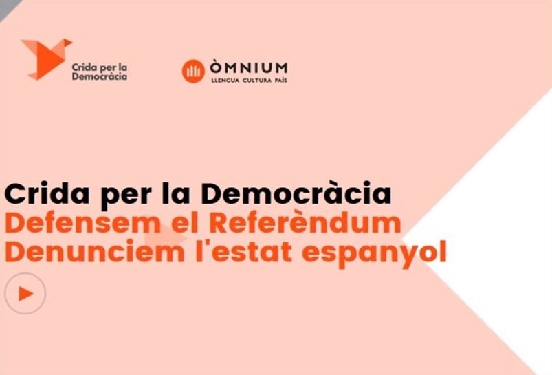 La web 'Crida per la Democràcia' de Òmnium Cultural. Imagen: Òmnium Cultural