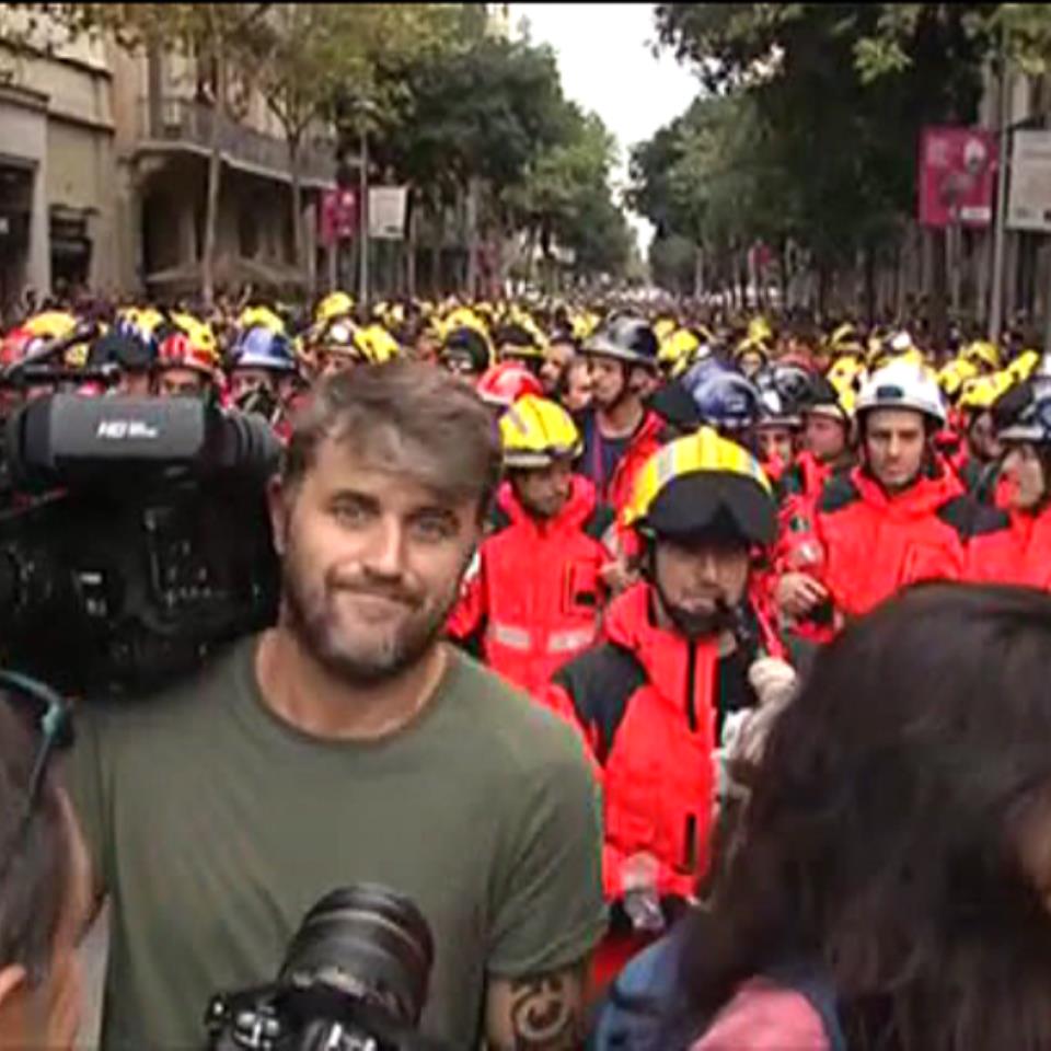 Concentración de bomberos catalanes
