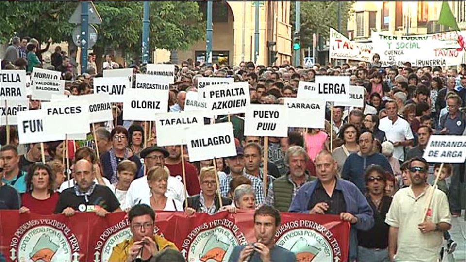 Manifestación en Tafalla contra el TAV.