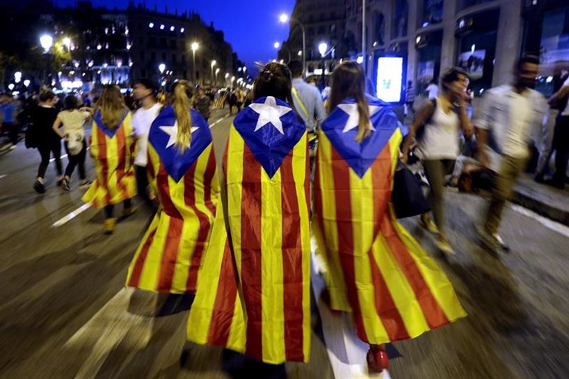 Independentistas catalanes. Foto: Efe