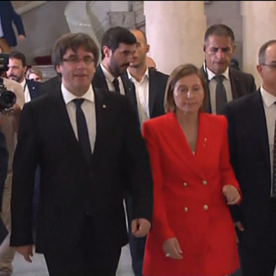 Oriol Junqueras, Carme Forcadell, Carles Puigdemont y Jordi Turull
