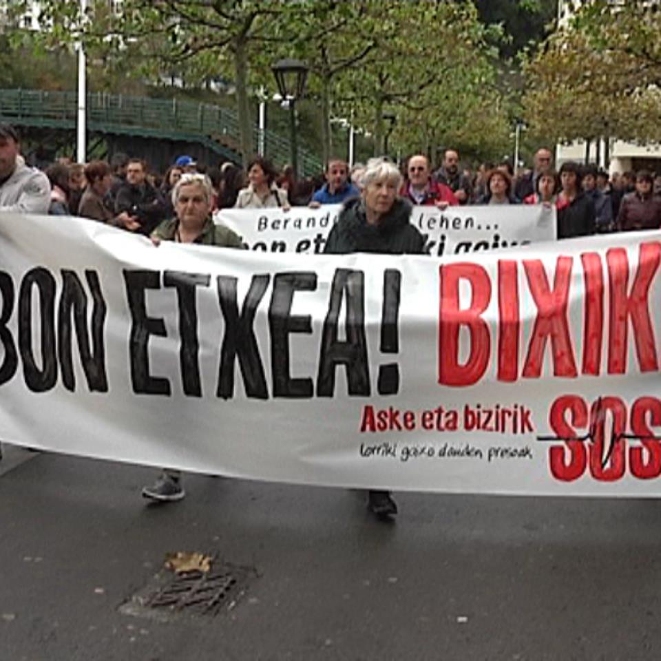 Protesta a favor de la excarcelación de Ibon Iparragirre. Foto: EiTB