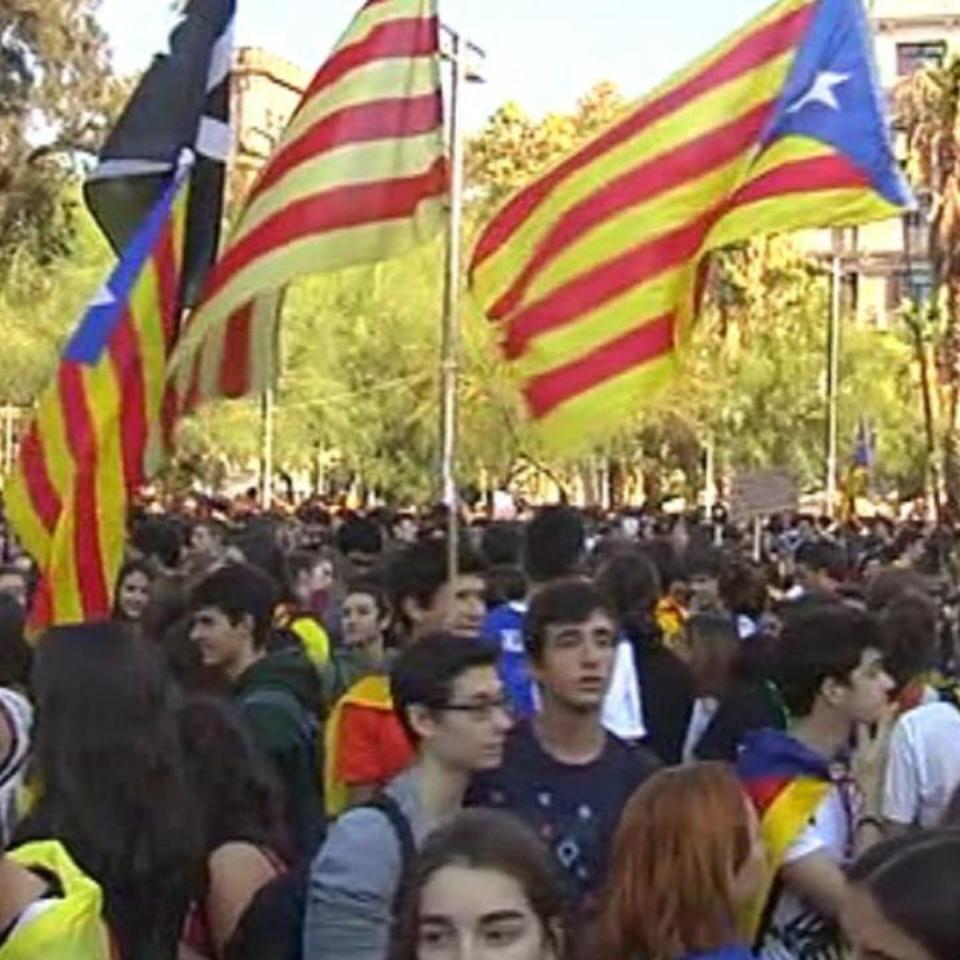 manifestación de estudiantes en Barcelona