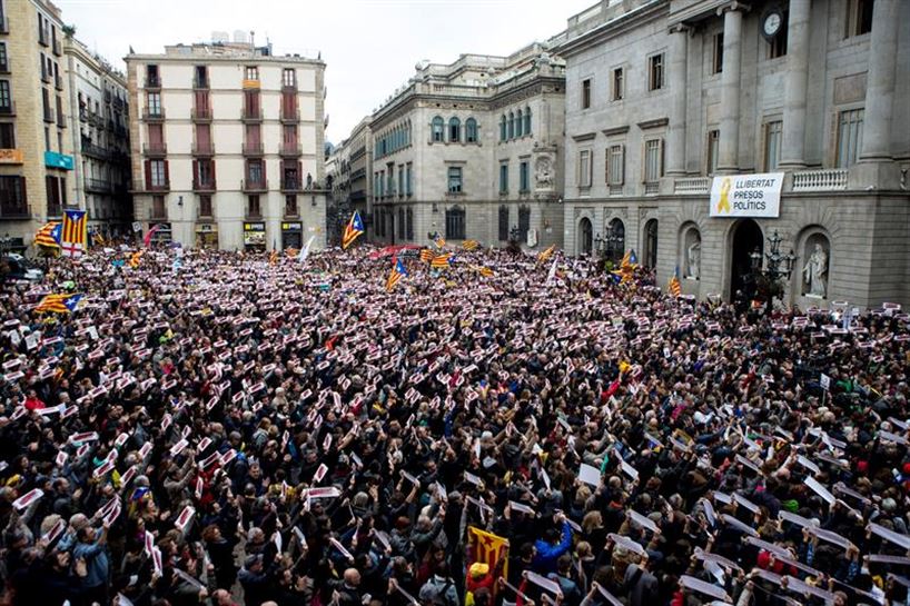 Protestas en Cataluña el día de huelga. EFE